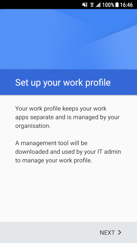 Set up your work profile